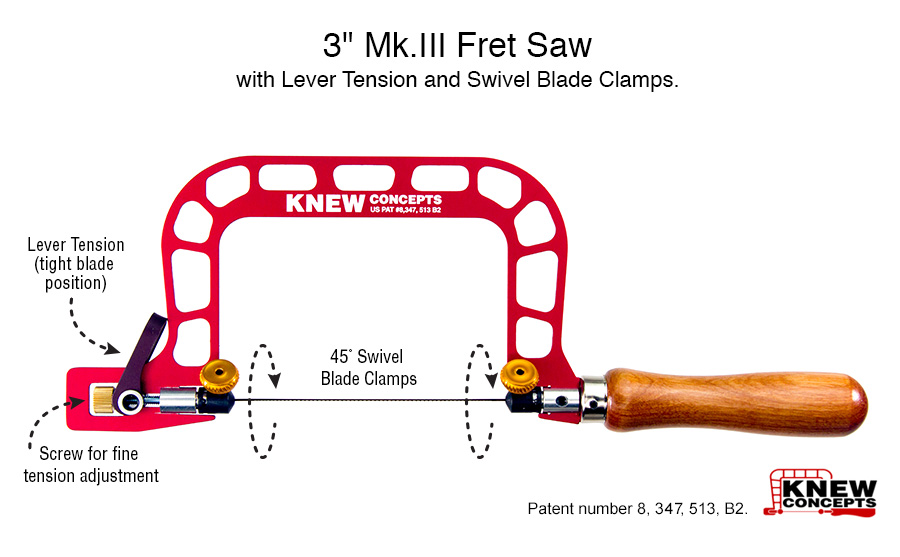 Knew Concepts 3” Mk.III Fret Saw With Lever Tension And Swivel