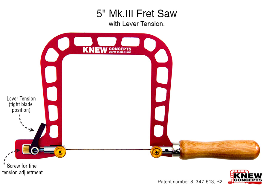 Knew Concepts 3” Mk.III Fret Saw With Lever Tension And Swivel Blade Clamps  - Handsaws 