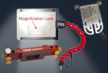 Accessory Plate Packagewith LED Illuminated Flex Mount Face Shield and Magnified Lens with Bench Pin.